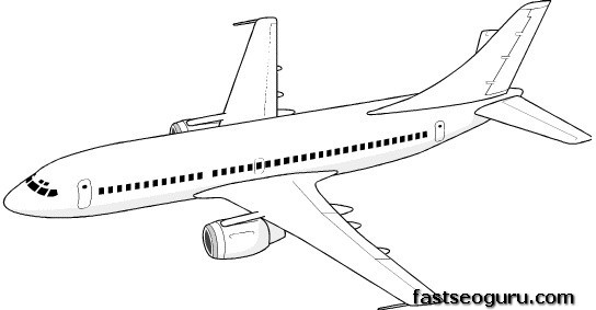 Print out coloring pages for kids Jet Airplane